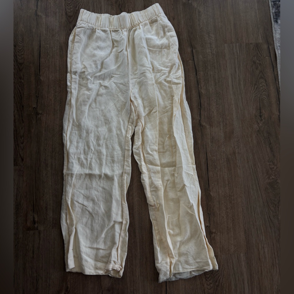 Women yellow cream pants